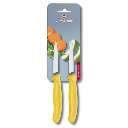 Victroinox Swiss Classic Paring Knife Pointed Tip Twin Pack - Yellow